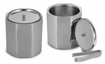 Octa SS Ice Bucket With Tongs